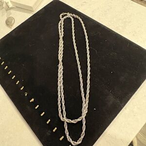 Elegant Silver Rope Chain Necklace